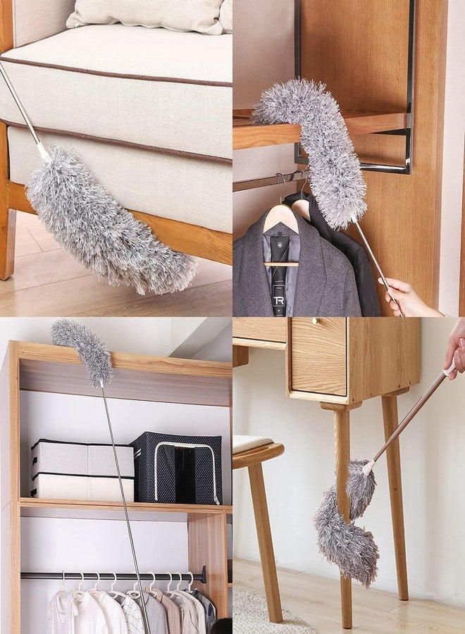 Brixal Microfiber Feather Ceiling Duster for Dust Cleaning Extendable Pole 30-100 Inch Anti Scratch Bendable Head Brush for Cleaning High Cobweb Stick high Ceiling Fan (100 inch Fan mop) - Image 4